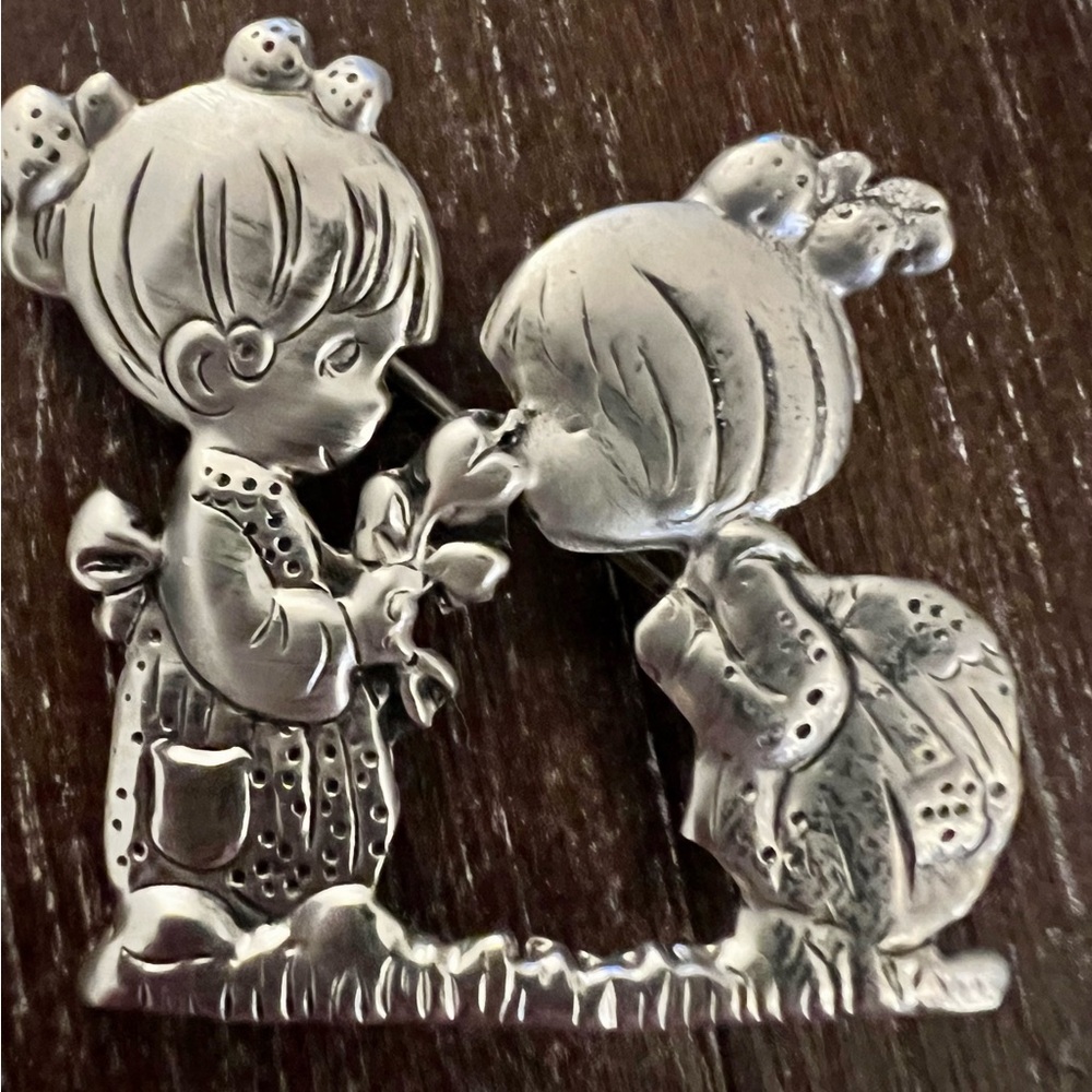 Precious Moments Silver Vintage Style Brooch “Good Friends Are Forever!” SS 925. - Picture 4 of 5
